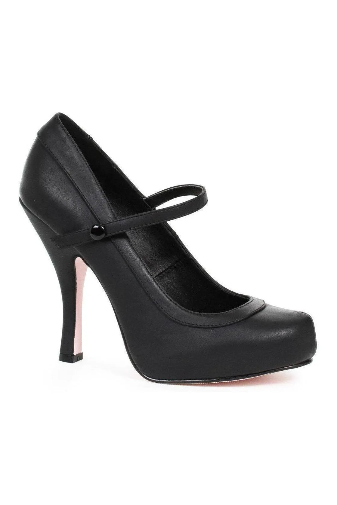 423-BABYDOLL Costume Pump | Black Faux Leather