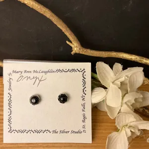5mm Post Earrings Blk Onyx