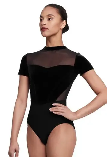 Bloch Gia Mock Neck Cap sleeve leotard - Black only