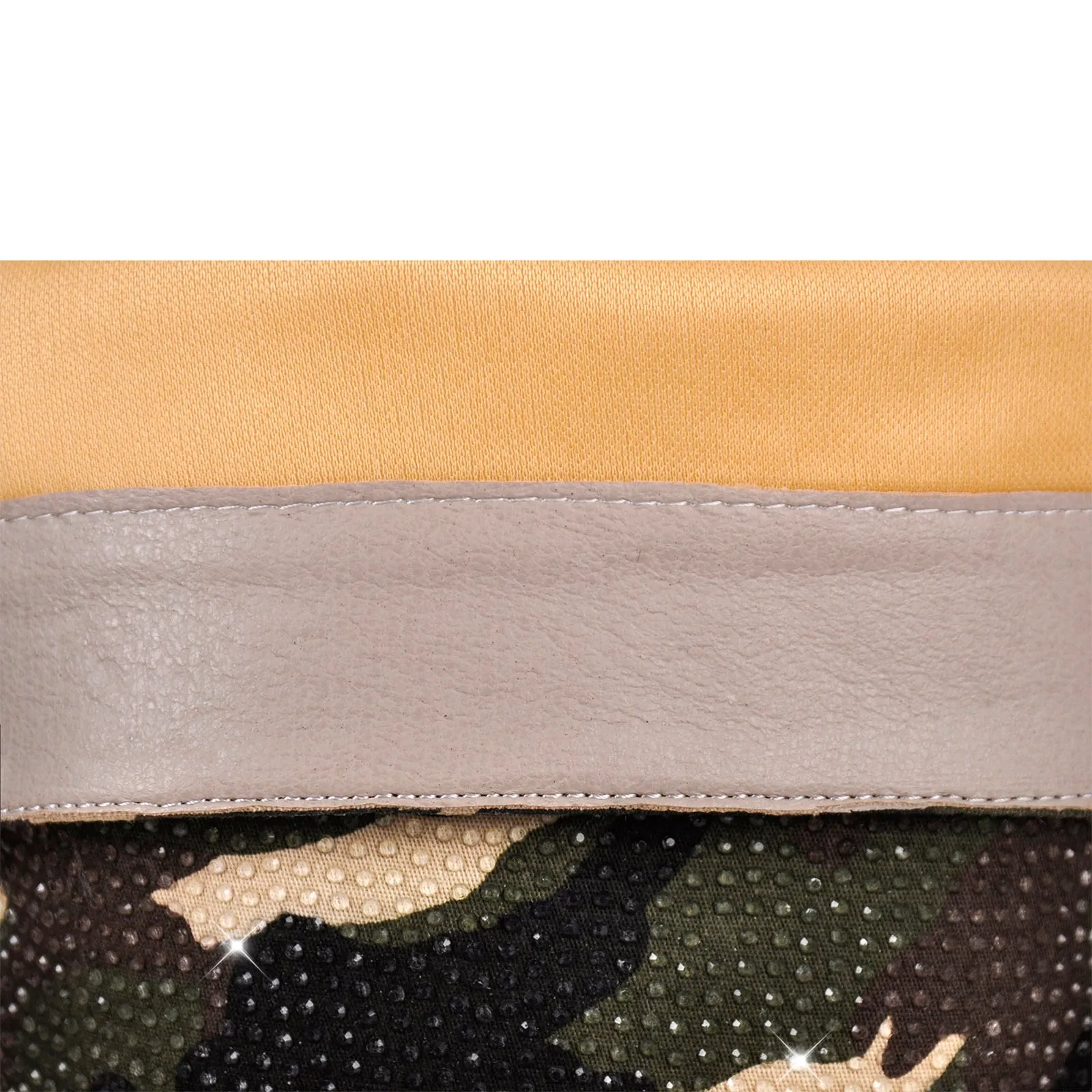 Camouflage Rhinestone Chunky Heel Mid Calf Boots