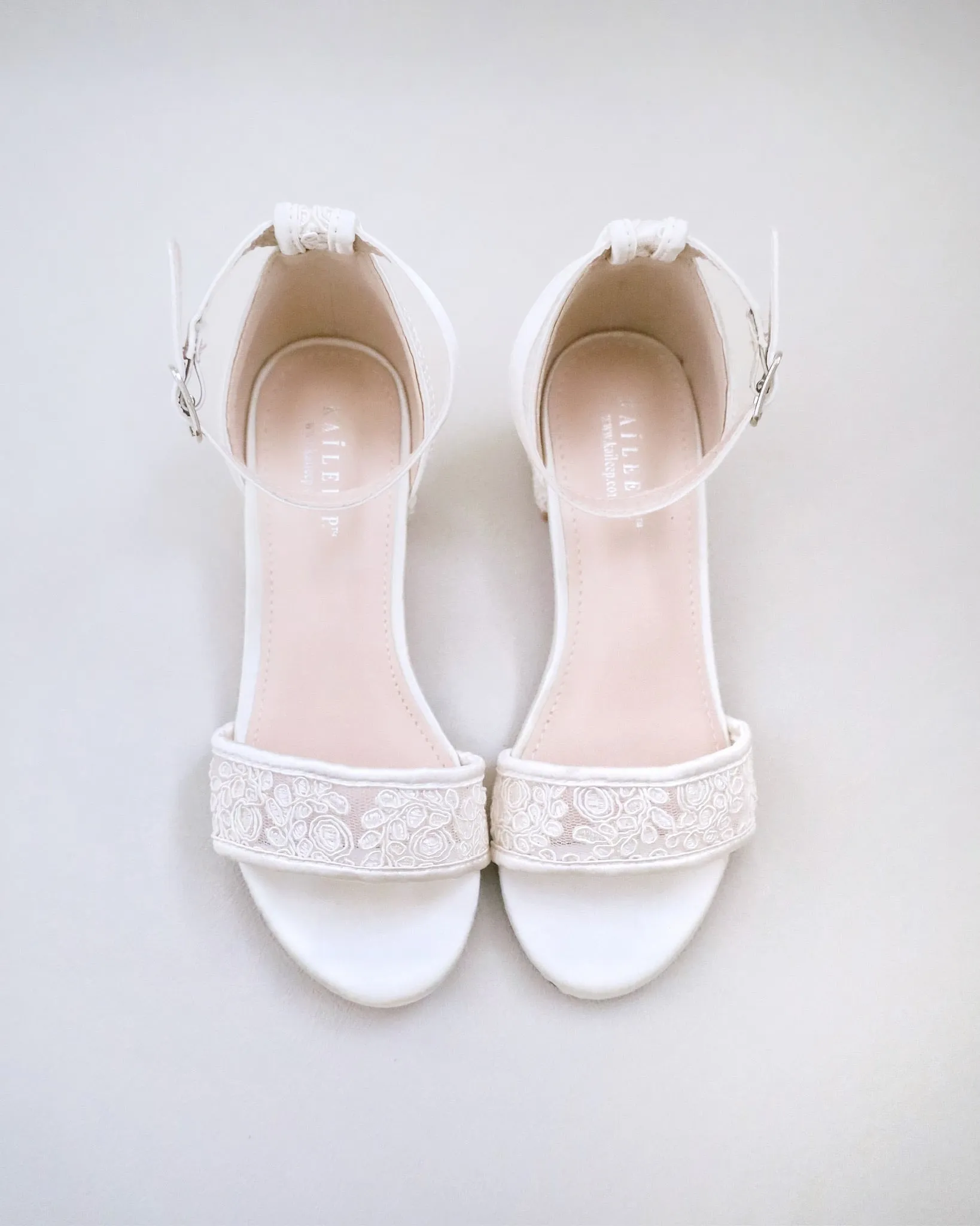 Crochet Lace Low Block Heel Girls Sandals