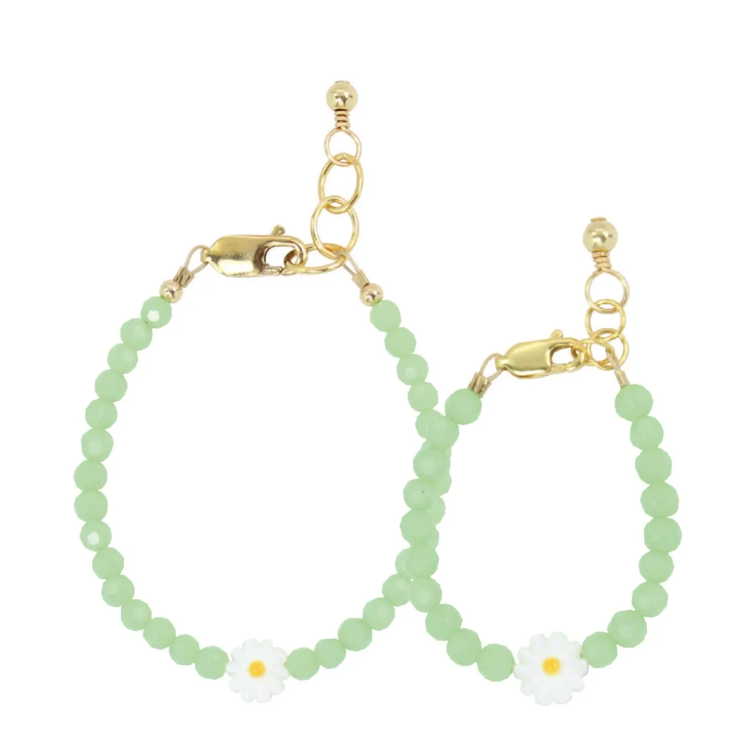 Daisy Mom   Mini Bracelet set (Aloe 4MM Beads)