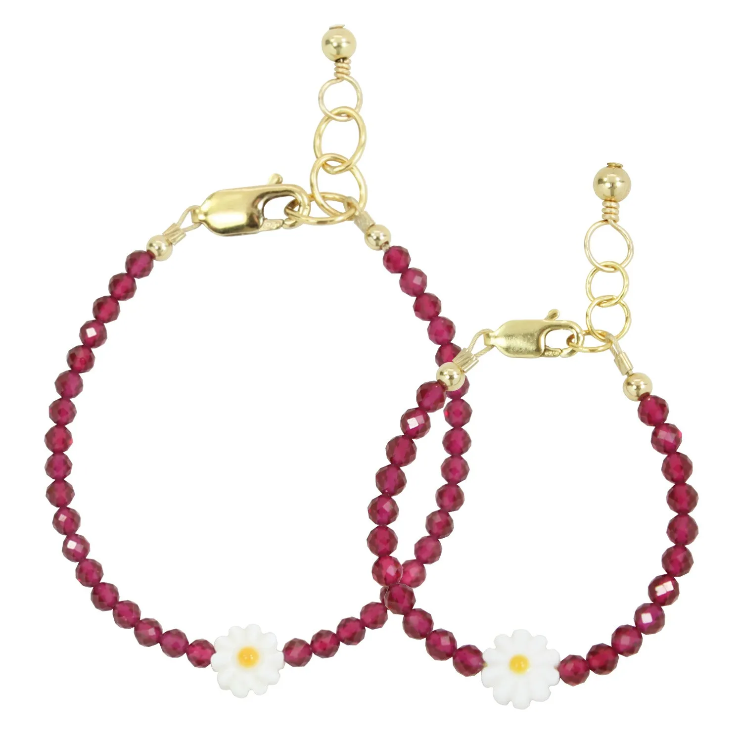 Daisy Mom   Mini Bracelet set (Viva Magenta 3MM Beads)