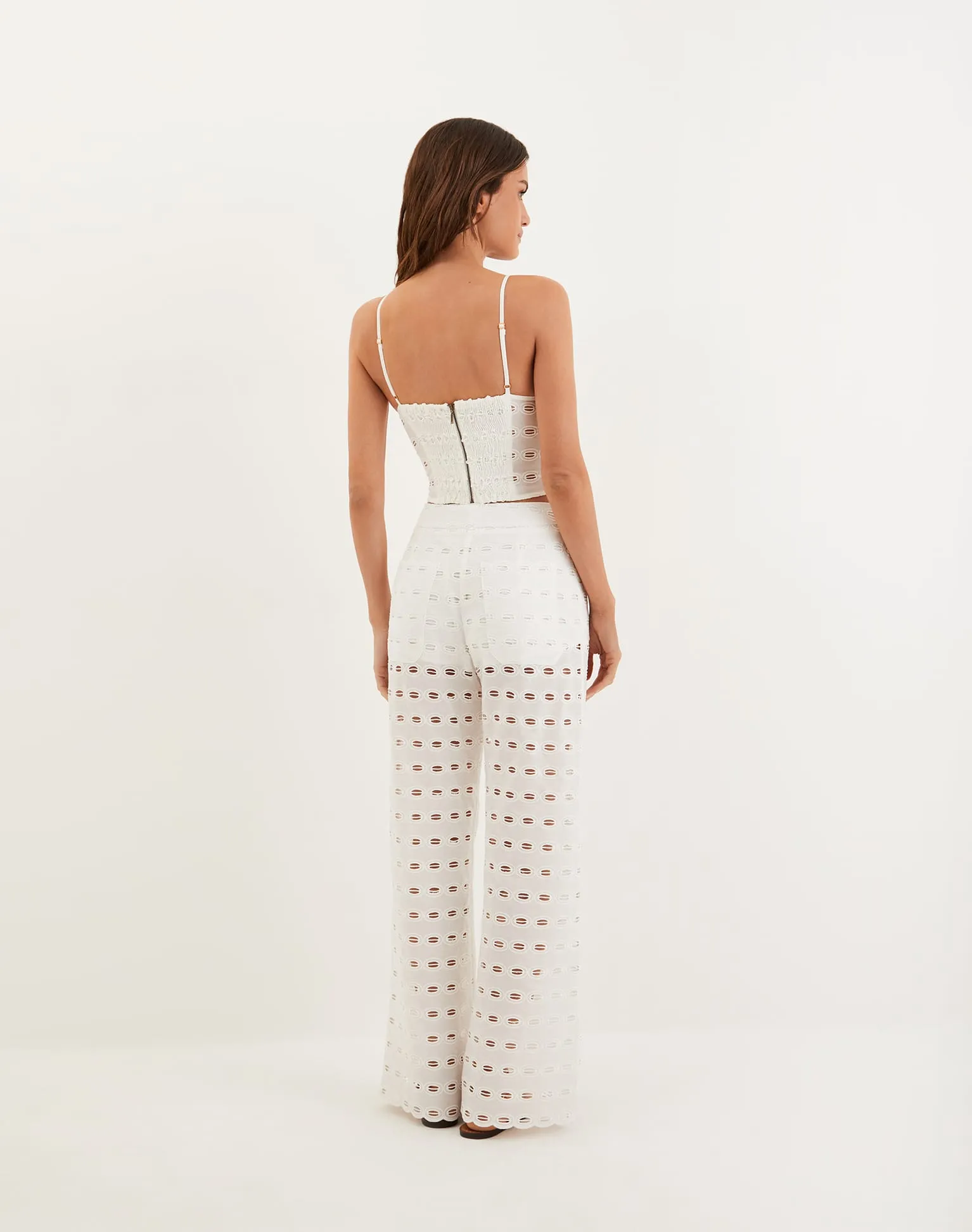 Eyelet Raya Top - Off White