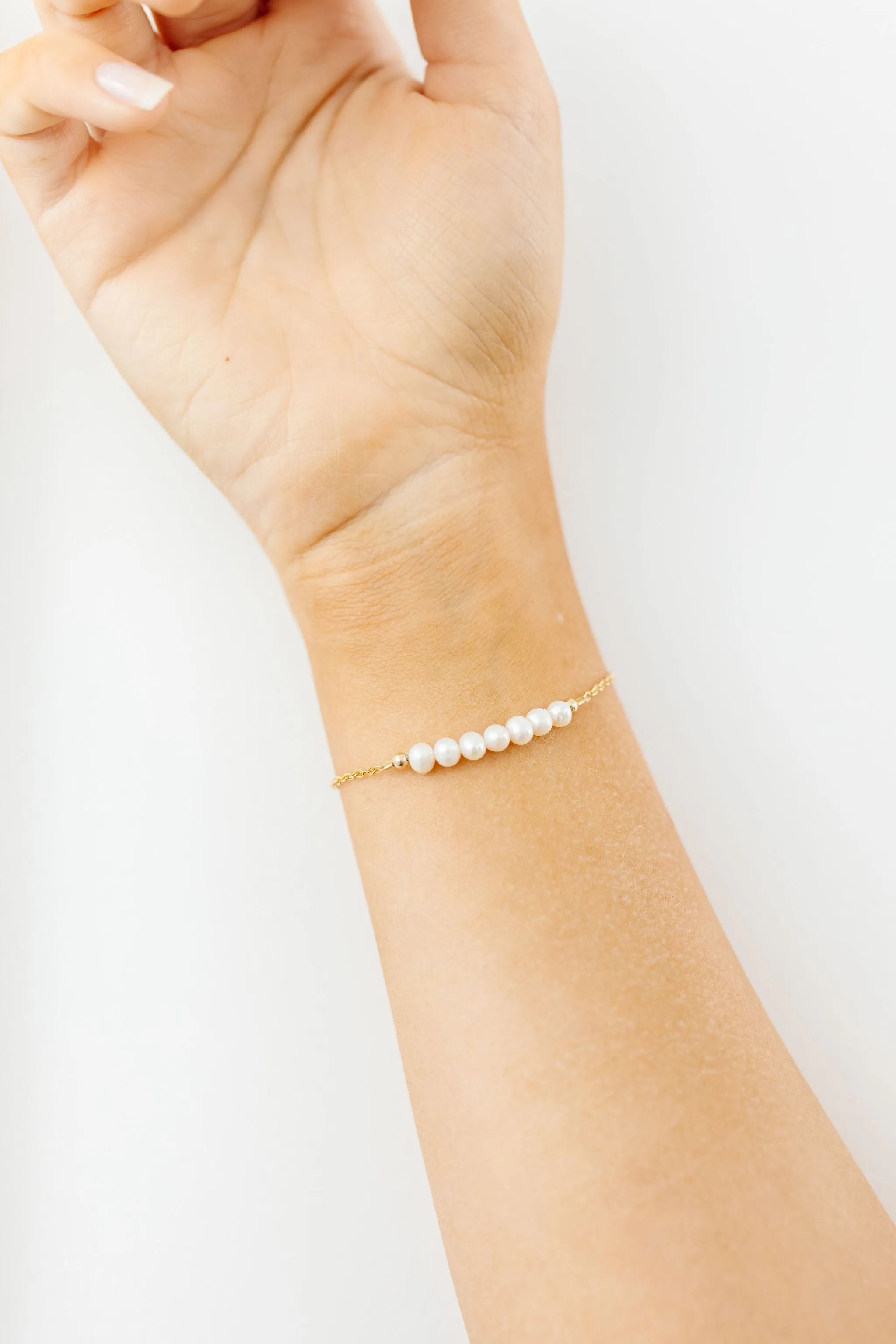 Freshwater Pearl Adult Chain Bracelet (6MM beads)