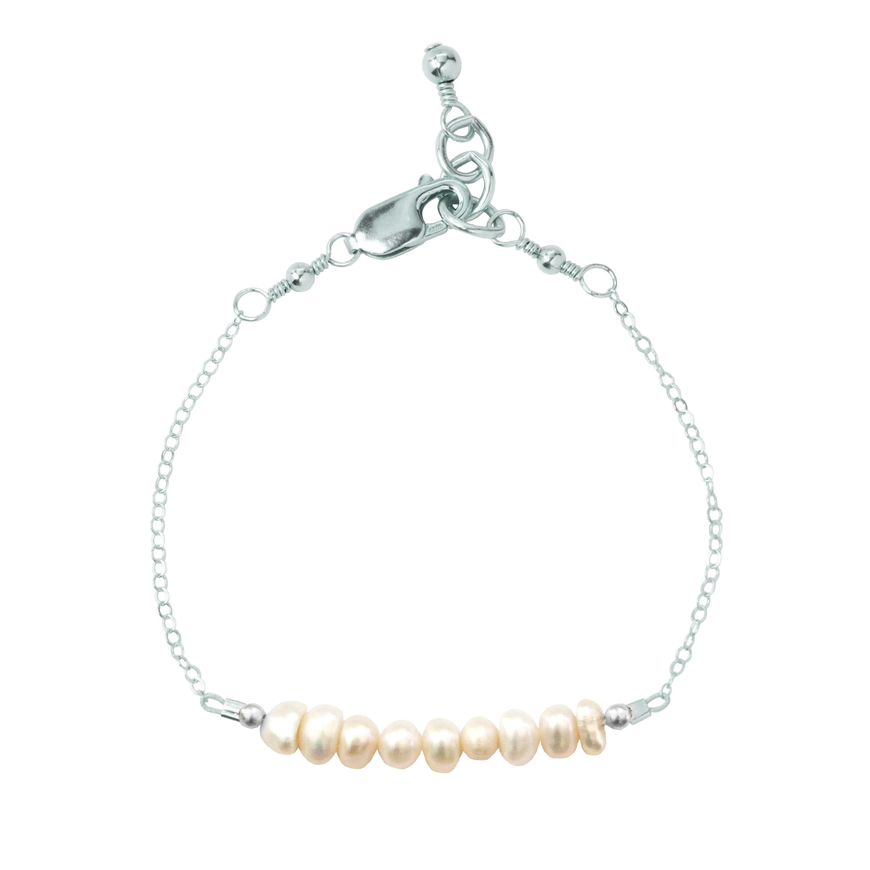 Freshwater Pearl Adult Chain Bracelet (6MM beads)