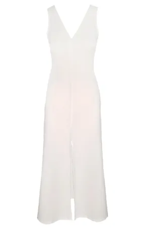 Haris Cotton V Neck Sleeveless Front Opening Maxi Dress