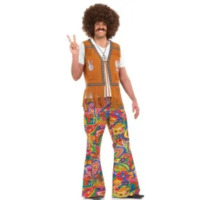 Hippie Couple Costume 60s 70s Retro Party Clothes