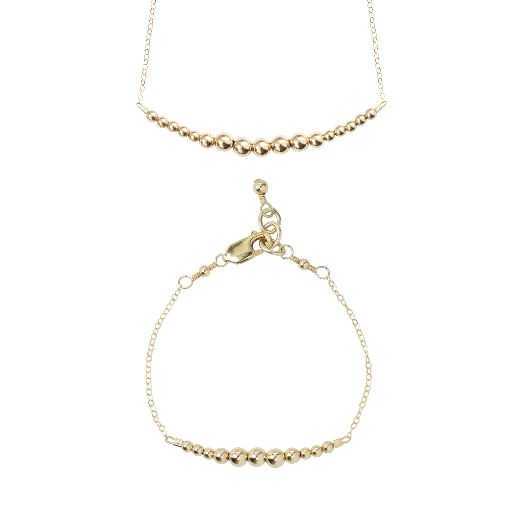 Kindness Arc Choker Necklace   Chain Bracelet Set