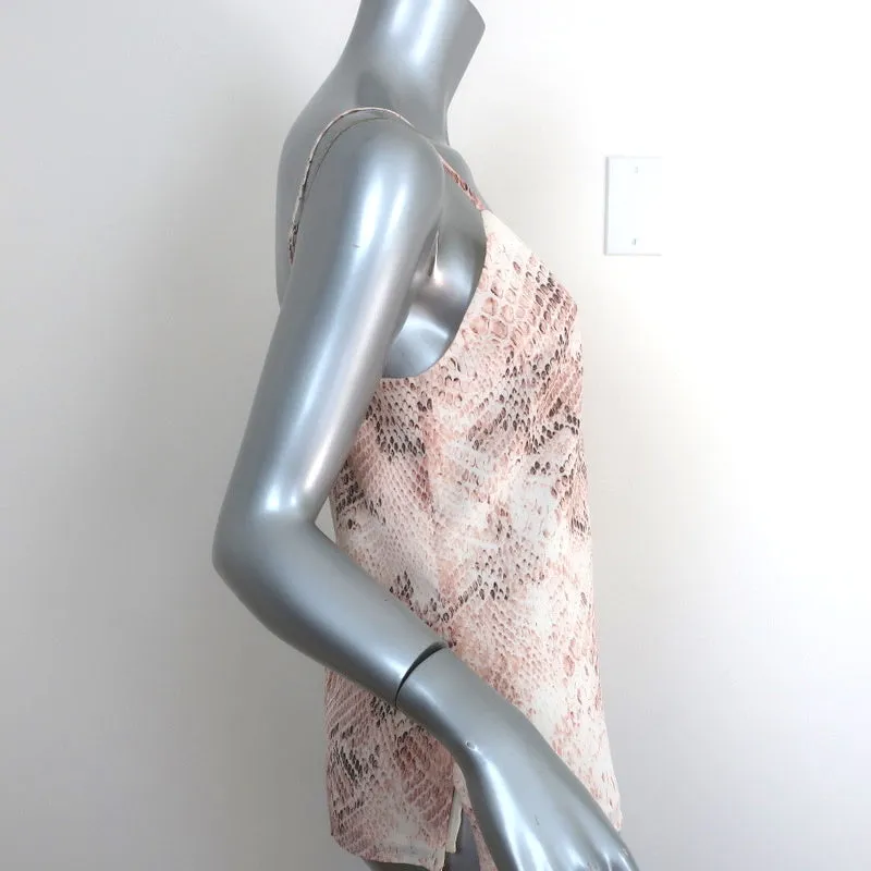 L'Agence Jane Camisole Light Pink Python Print Silk Size Extra Small Tank Top