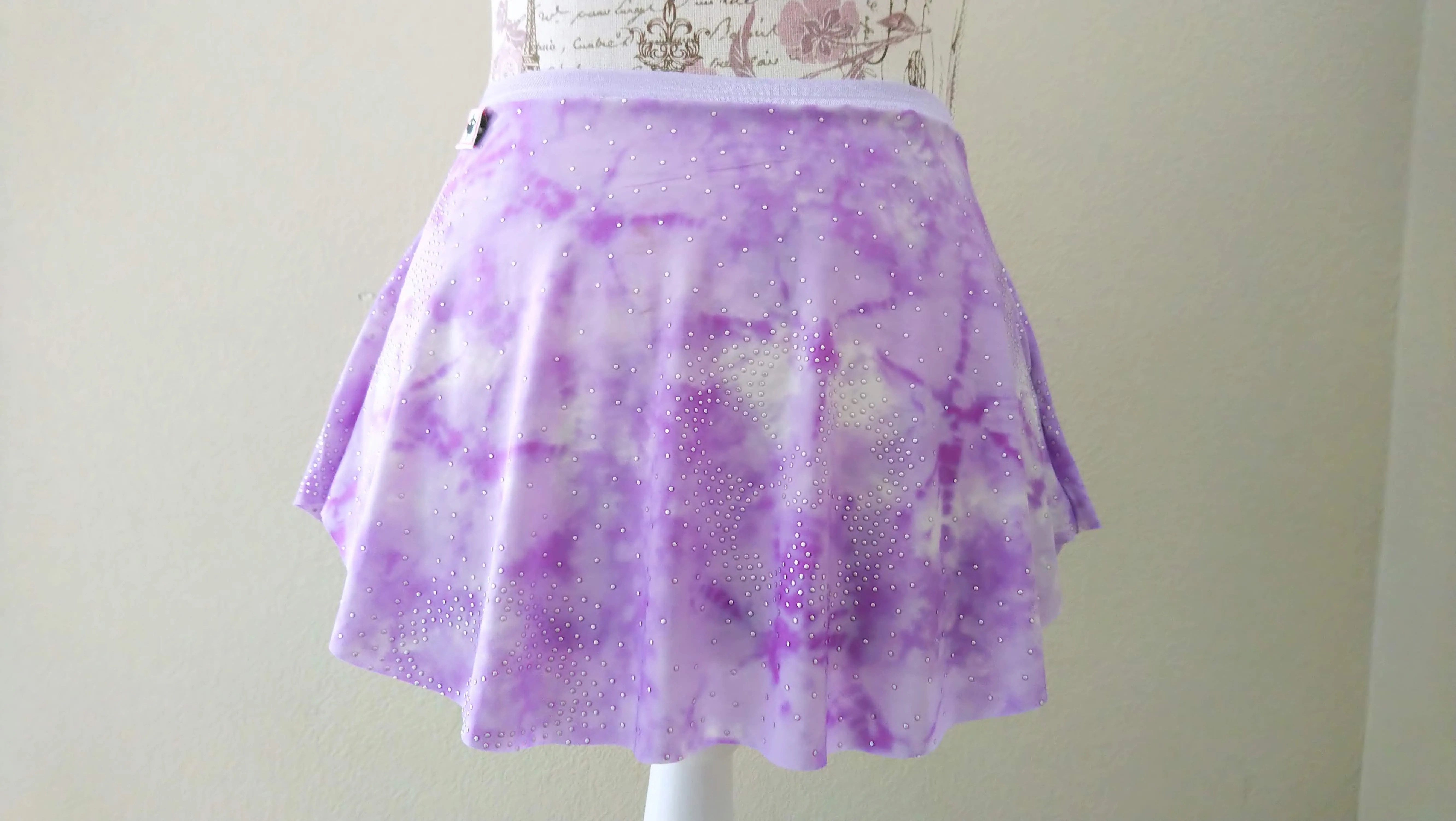 【Lavender tie-dye marble】Pull-on skirt