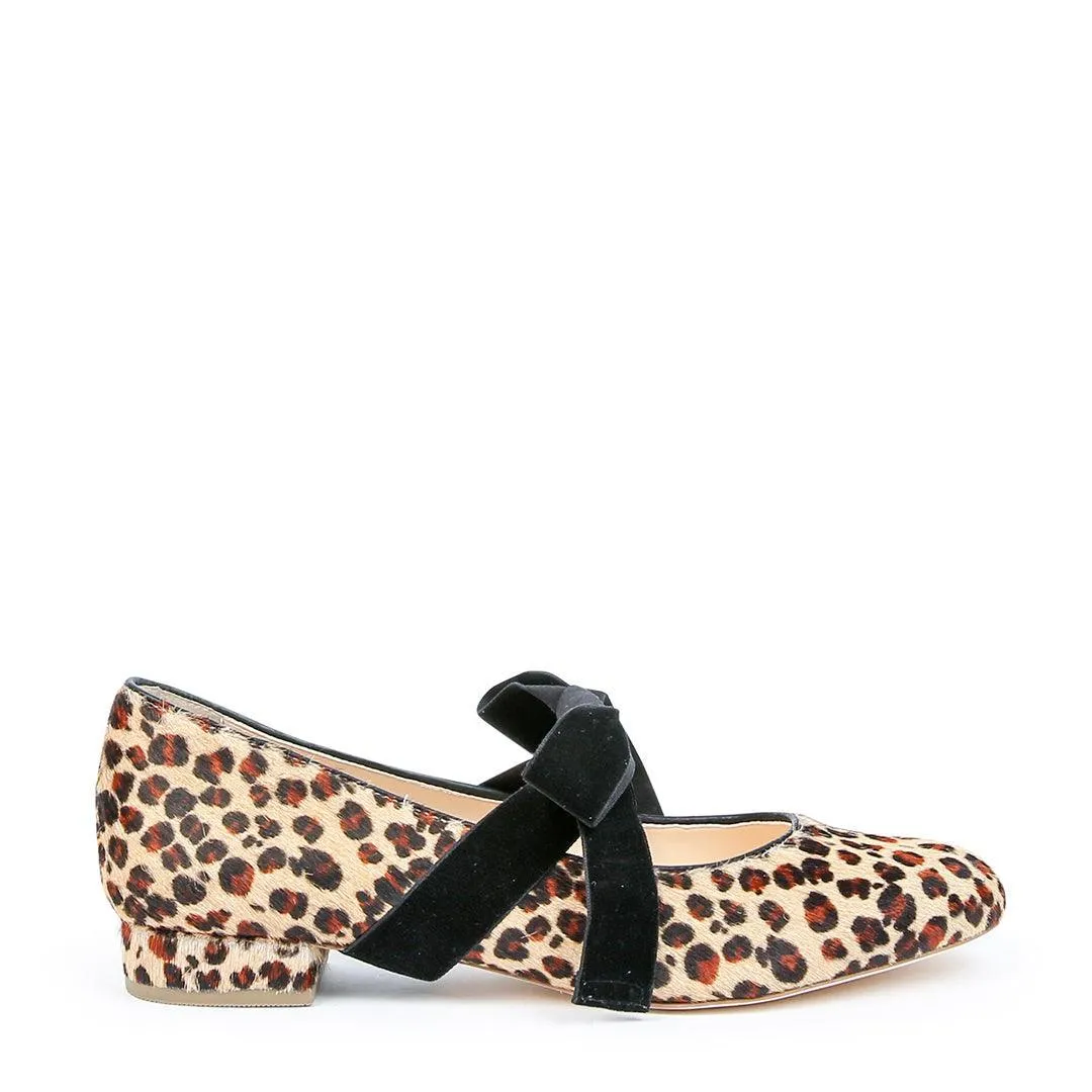 Leopard Ballet Flat   Black Velvet Marie Strap