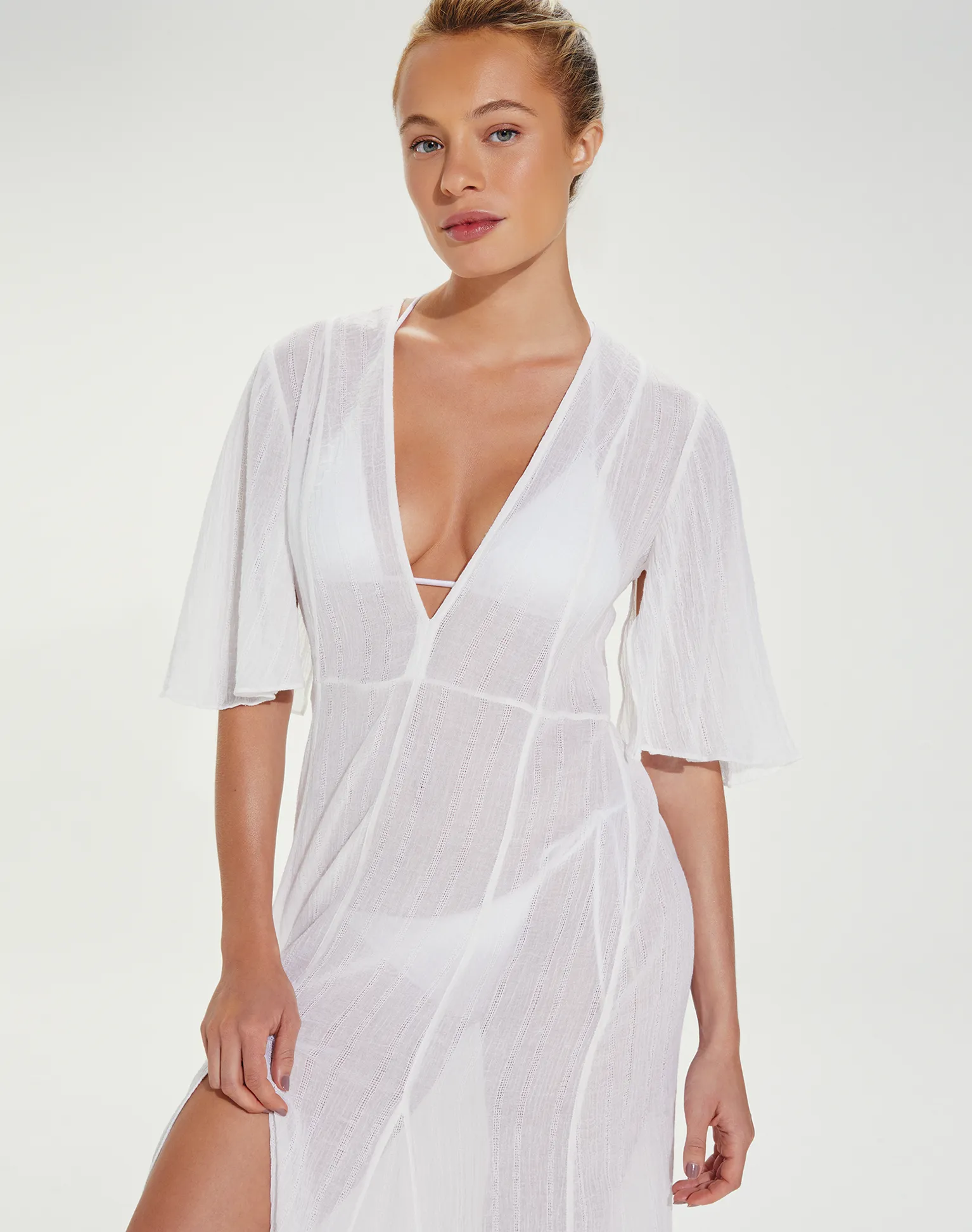 Long Malia Caftan - White
