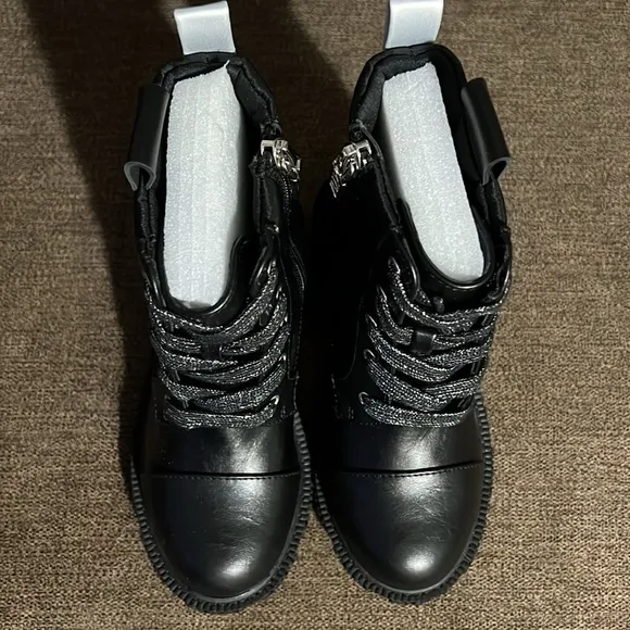 New DKNY Little Girl’s Haley Combat Boot Size 12 in Black