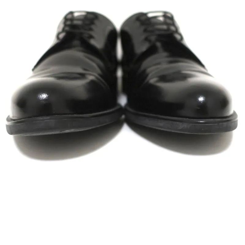 Prada Cap Toe Oxfords Black Spazzolato Leather Size 7.5 Lace-Up Loafers
