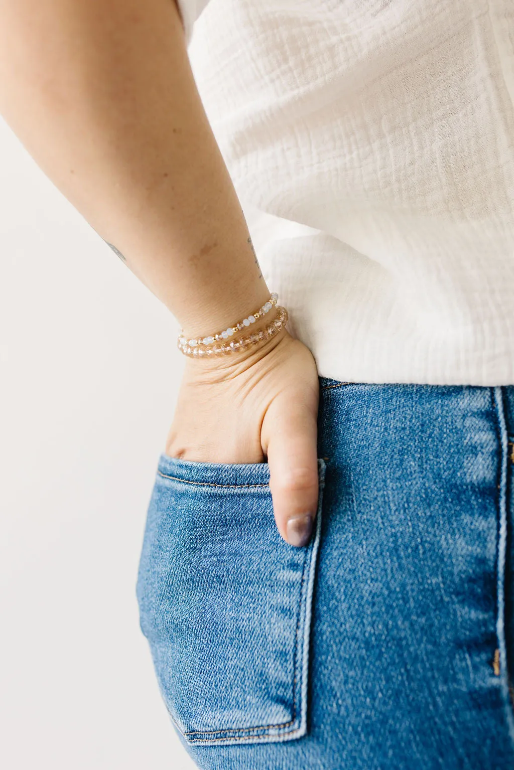 Rosé Mom   Mini Bracelet set (4MM Beads)