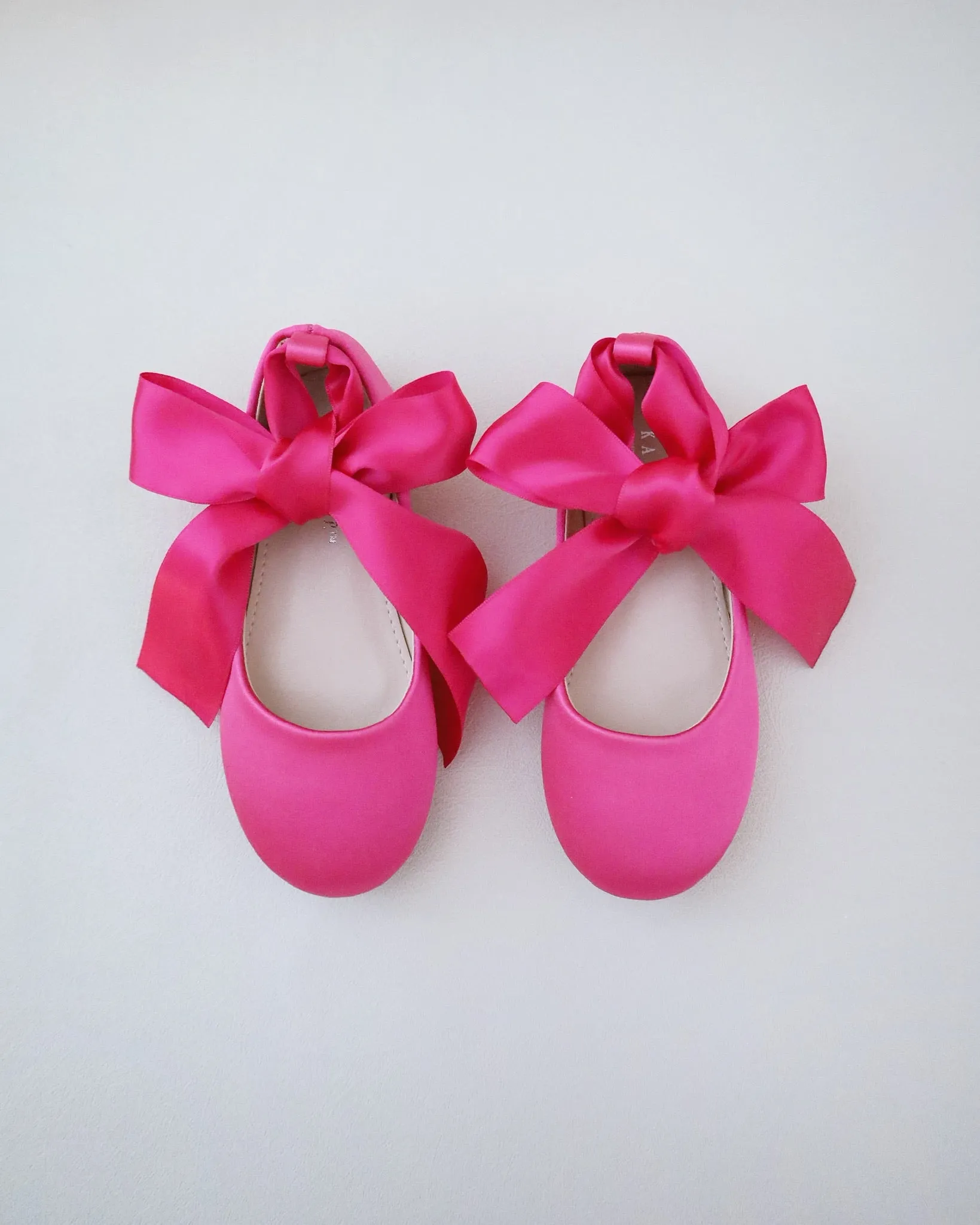 Satin Ballet Flats with Ankle Tie or Ballerina Lace Up