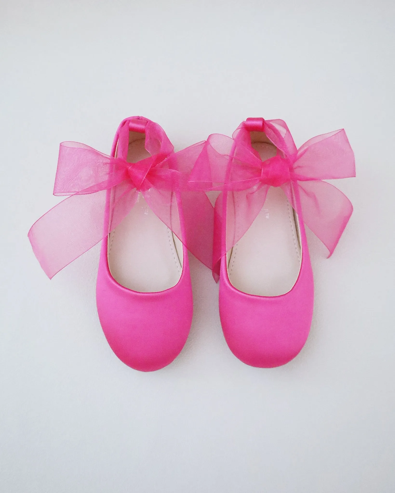 Satin Ballet Flats with Ankle Tie or Ballerina Lace Up
