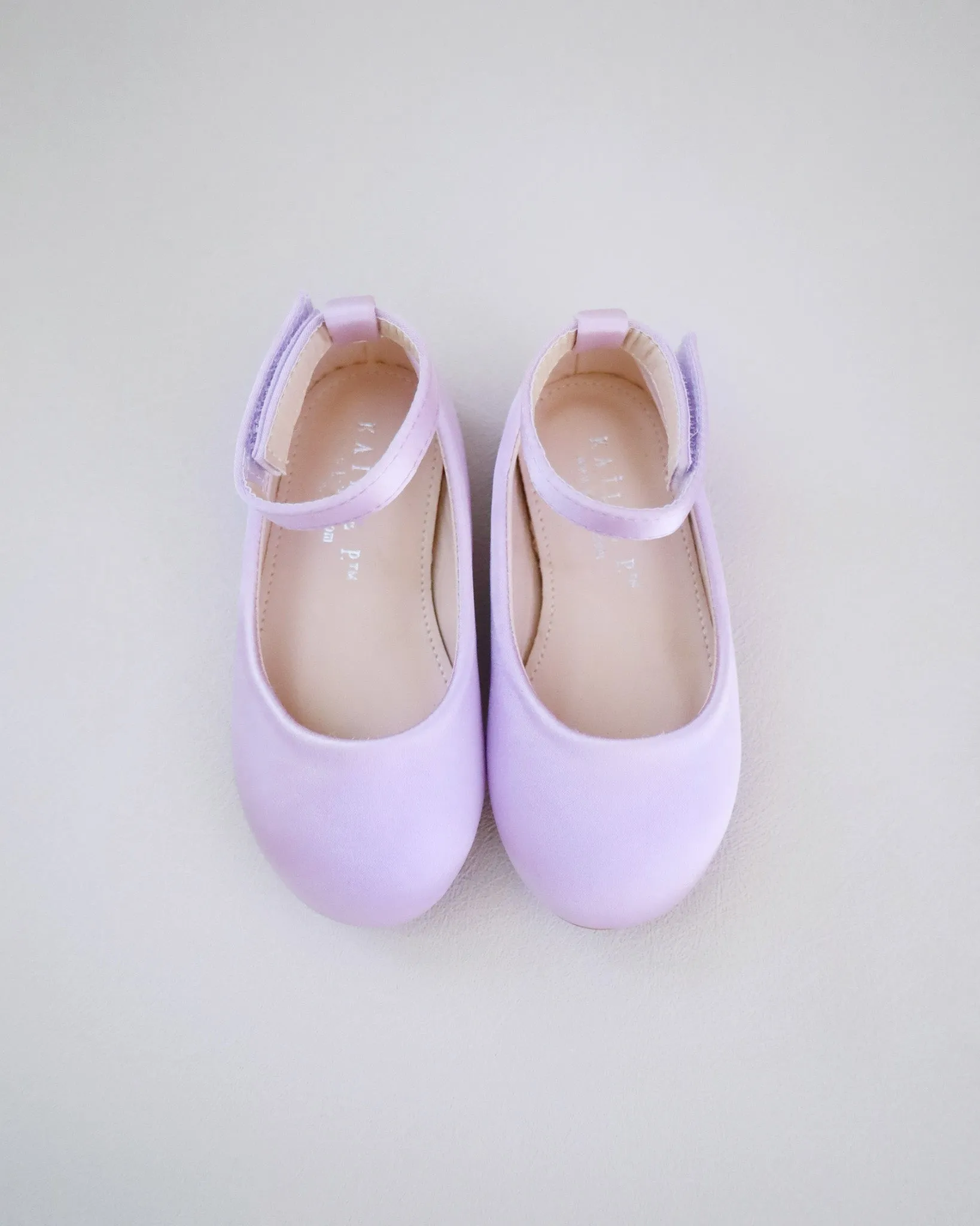 Satin Flats with Velcro Ankle Strap