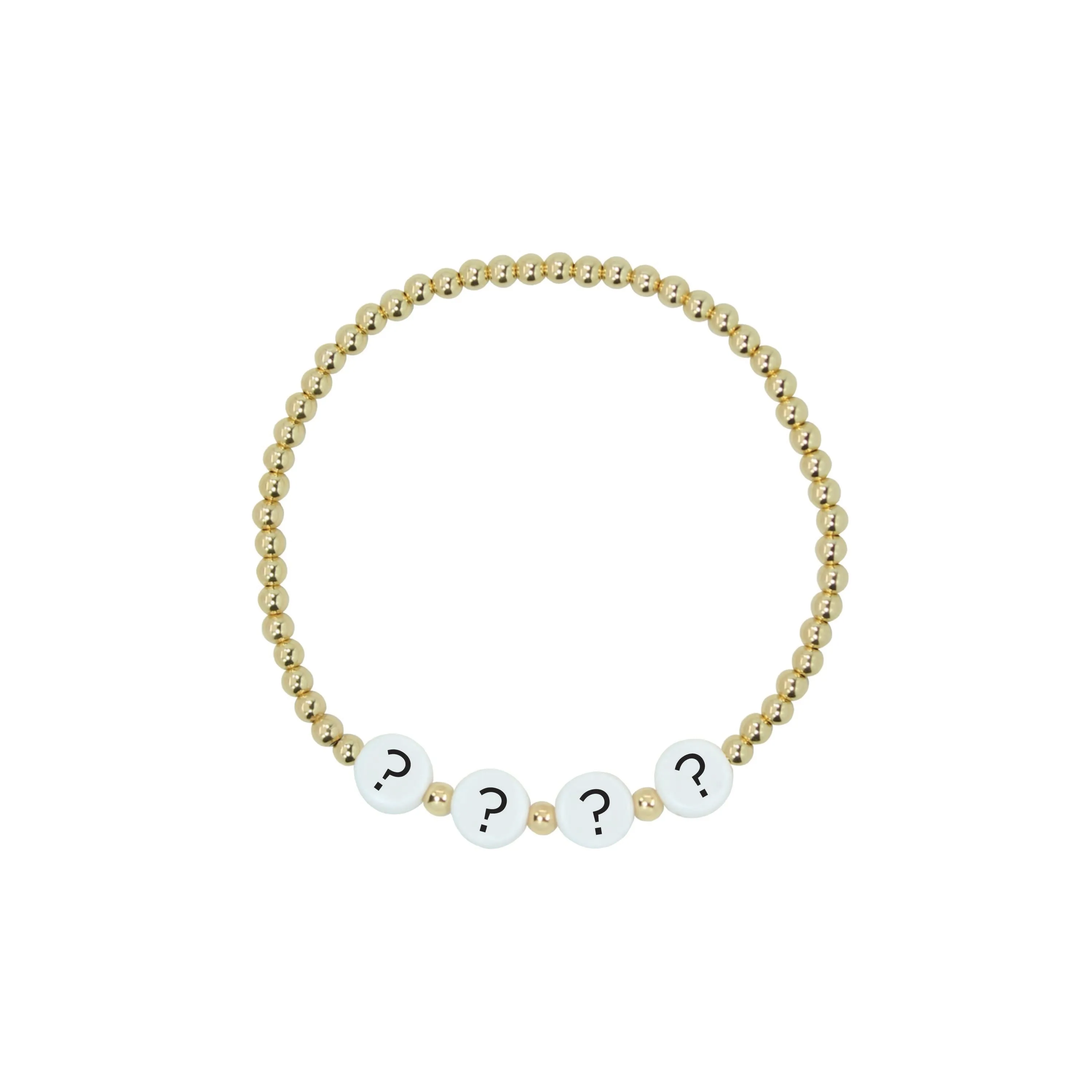 Stretchy Custom Letter Adult Bracelet (3MM 6MM beads)