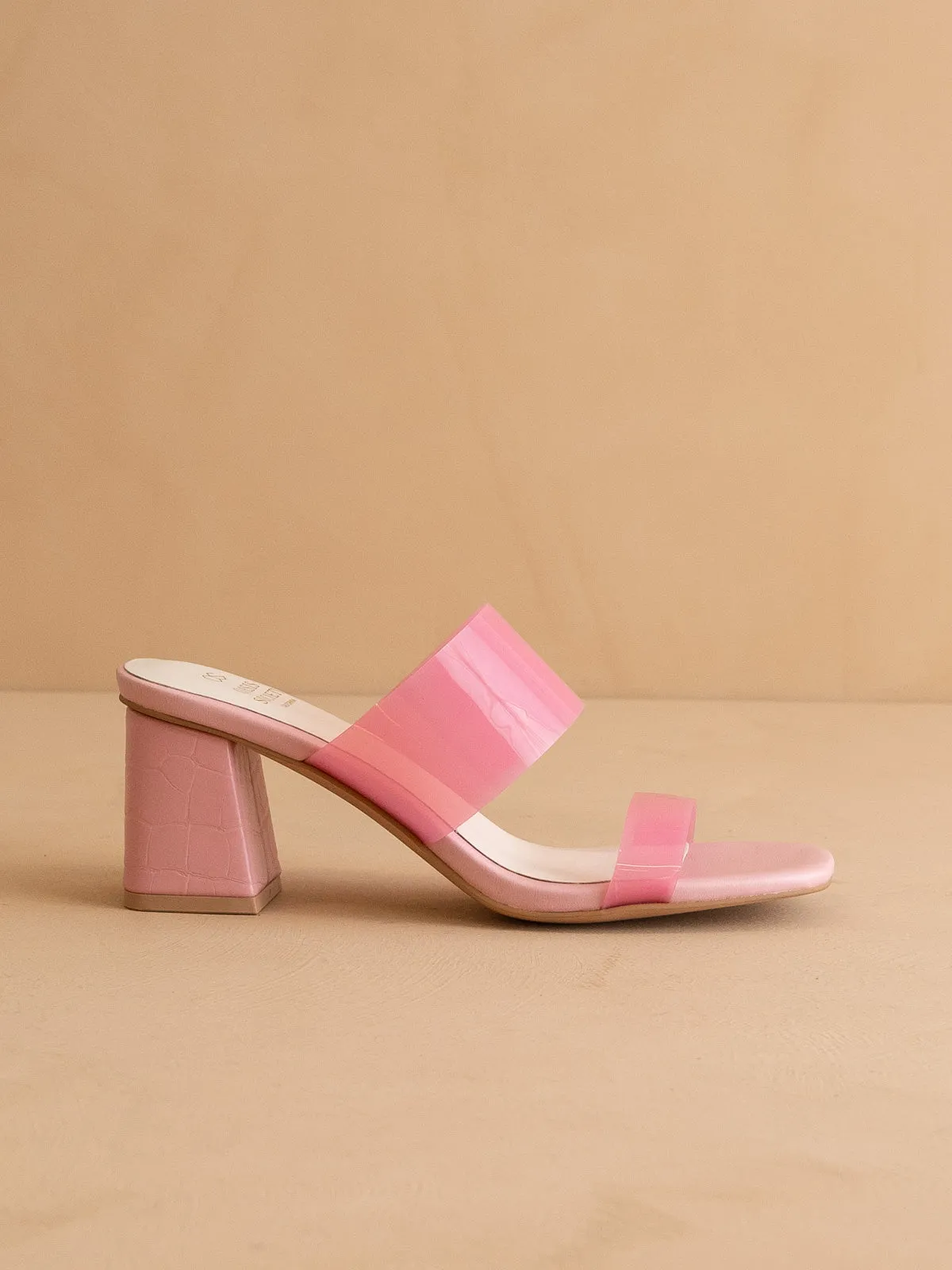 The Bagan | Pink Transparent Sandal Heel