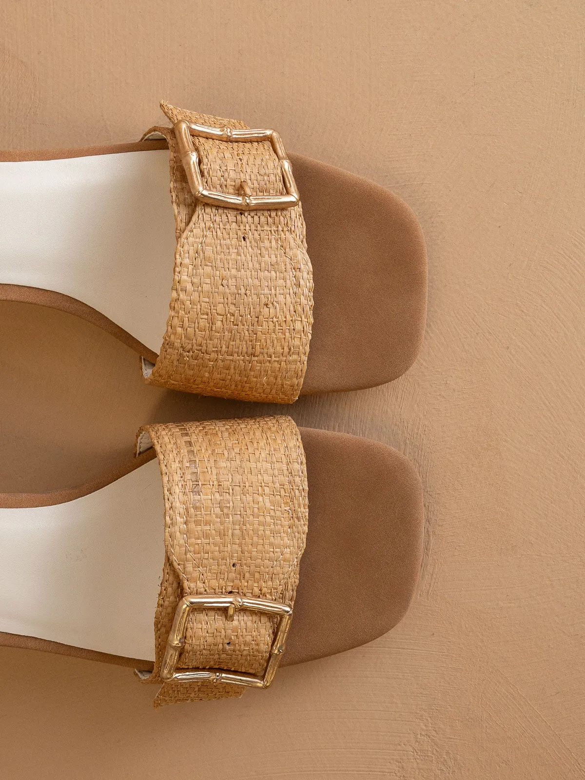 The Glendale | Camel Bamboo Buckle Sandal