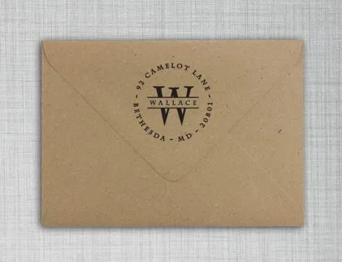 Wallace Family Name Round Self-Ink Stamper or Embosser