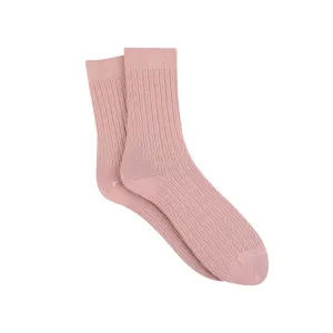 Women's Cabled Mercerised Cotton Socks