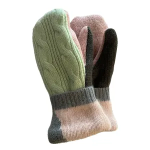 Women's Mittens - Light Mint Green & Pale Pink - 1538 M/L